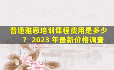 普通雅思培训课程费用是多少？ 2023 年最新价格调查